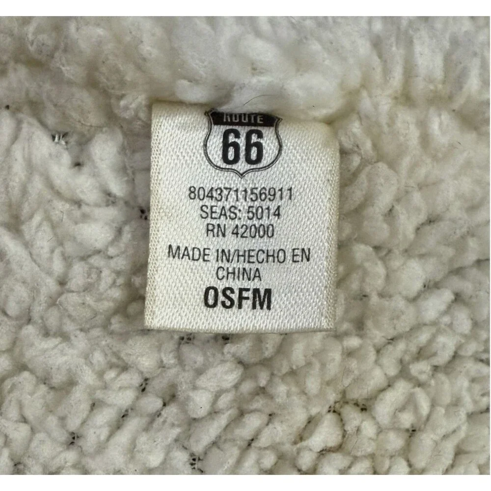 Route 66 Sherpa Fleece Lined Beanie Hat Black Waffle Knit Outdoor Skull Cap